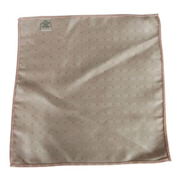 ALLURE MEN'S MULTI-DOT POCKET SQUARE WHITE- PINK - Picture 3 of 3